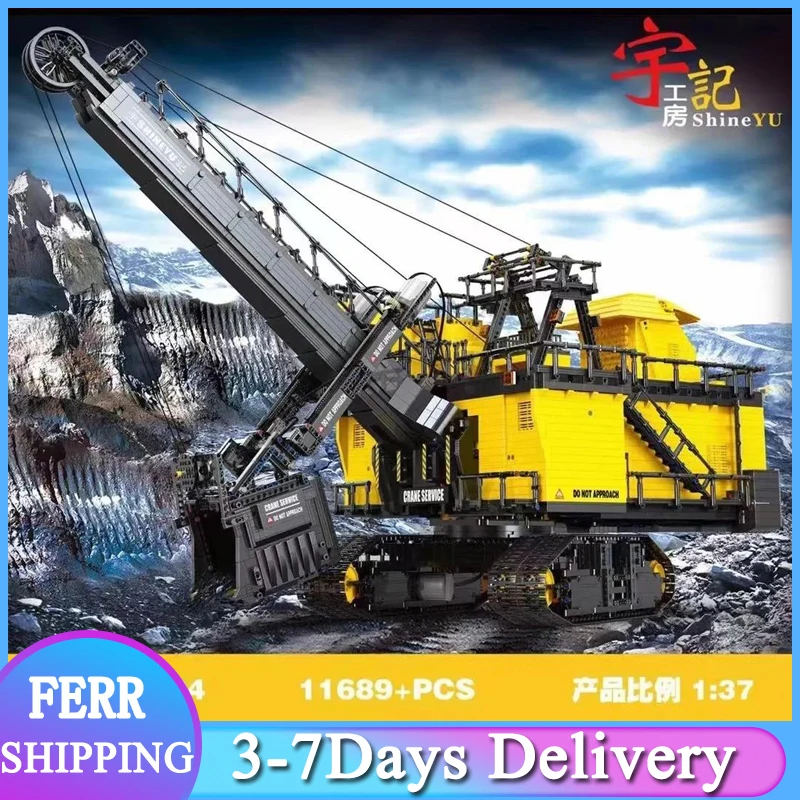 

YUJI 11689pcs High Technical Electric Rope shovel RC Remote Control scraper Truck 1:37 Model Car Building Blocks Bricks DIY Toys