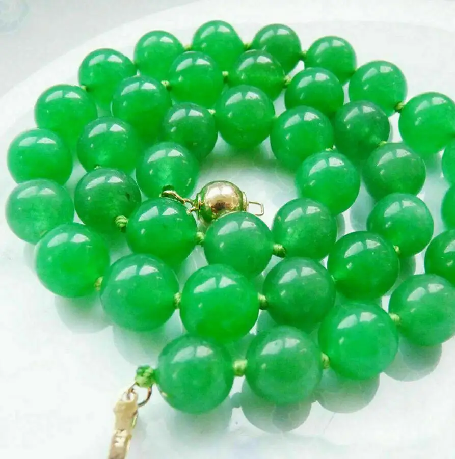 Красивое Ожерелье из натуральных бусин 8 мм с зеленым изумрудом 18 дюймов |