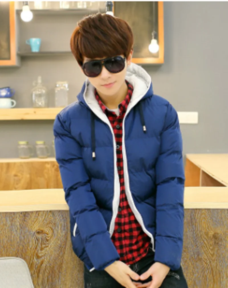 Korean Trend Men Down Jacket Winter And Autumn New Thickened Warm Monclair Youth Hooded Casual Padded Jacket