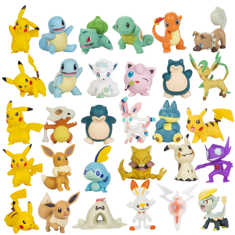 3-7cm Pokemon Toys Dolls Pet Collection Pikachu Squirtle Eevee Abra Scorbunny Charizard Anime Figures Model Doll Kids Xmas Gift