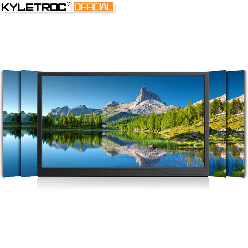 구매 KYLETROC-15.6 인치 HDMI 유형 C 1920*1080P IPS 휴대용 화면 HDR 터치 옵션 게임용 휴대용 모니터, 스위치 Xbox PS5 Macbook