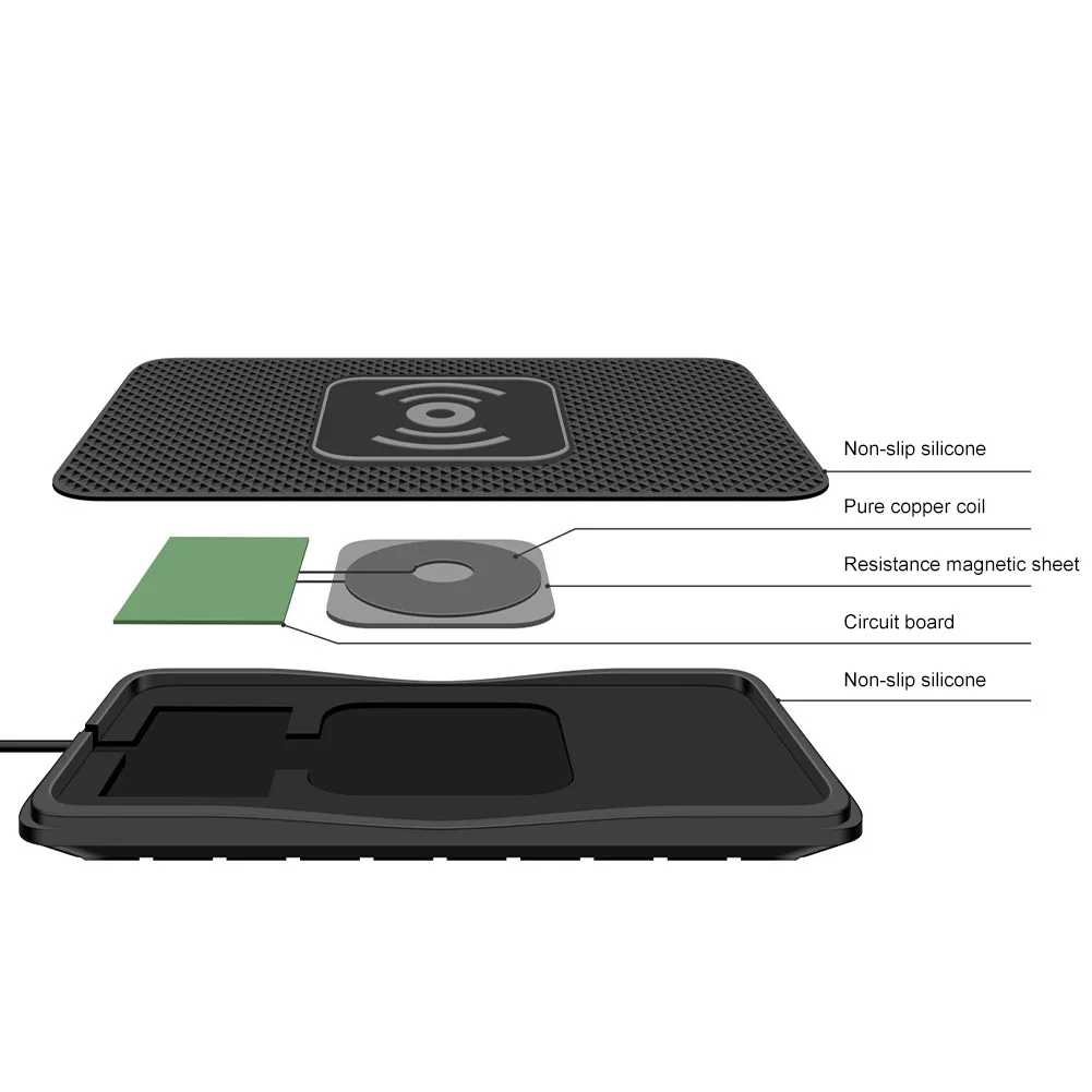 car fast wireless charger silicone pad cradle stand dock 10w for samsung s20 s10 iphone 12 11 pro xs max wireless charging stand free global shipping