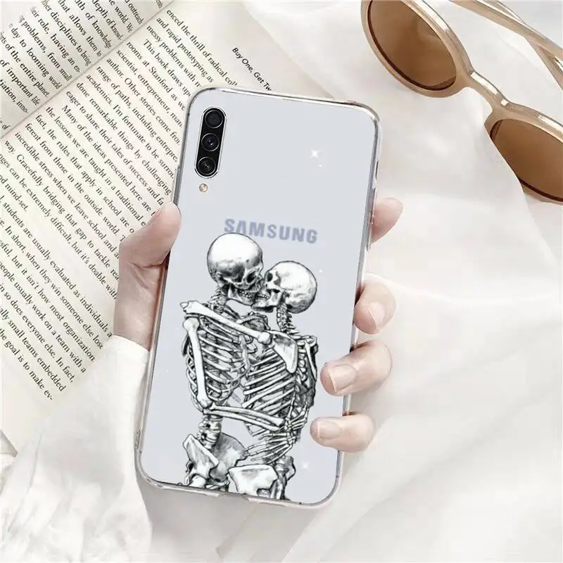 

Flower skull cool Art Phone Case Transparent for Samsung s9 s10 s20 Huawei honor P20 P30 P40 xiaomi note mi 8 9 pro lite plus