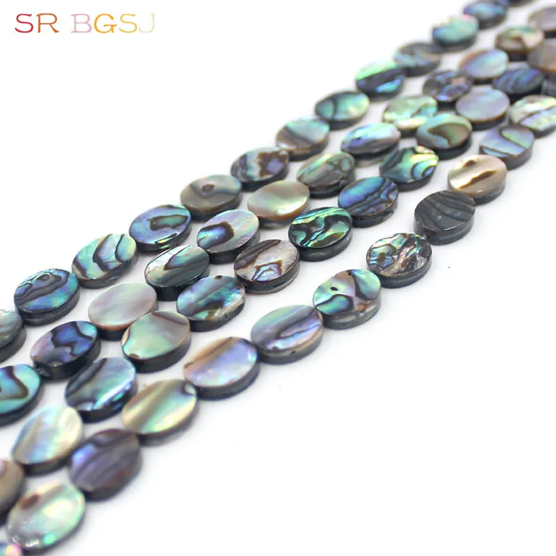 

Free Shipping Different Sizes High Quality Oval Shape Natural Abalone Shell Jewelry Making Loose Beads 15