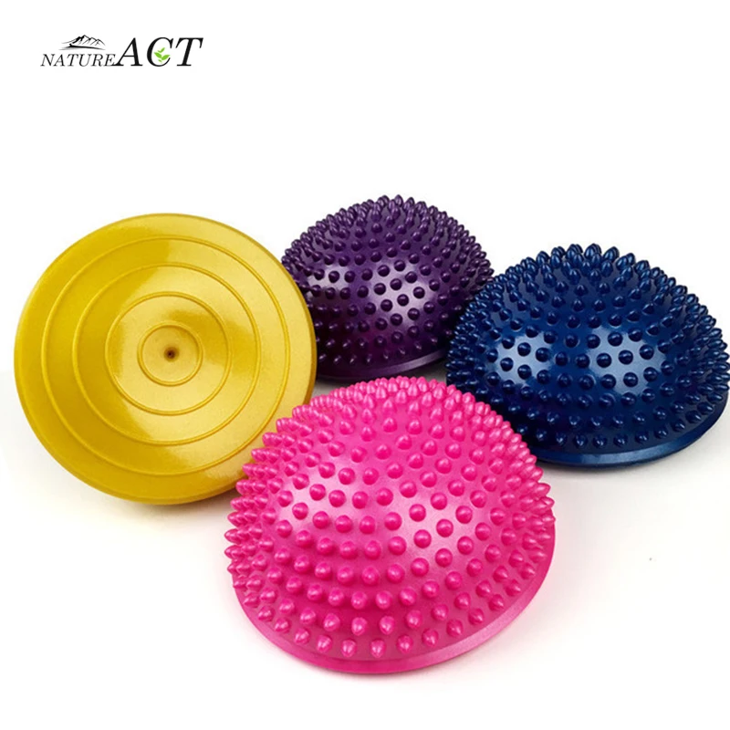 Полукруглый Массажный мяч для йоги фитнес баланс ПВХ подошва ежек сенсорный