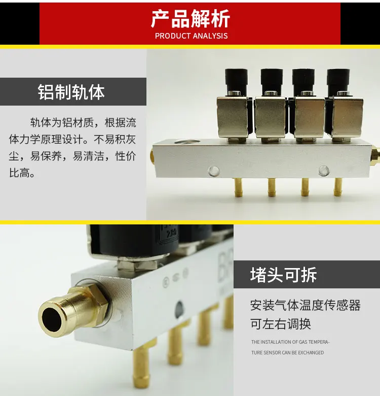 LPG CNG kits for Taxi BRC replacement Injection rail air nozzle 3/4Ohms CNG car natural gas modified Injection rail