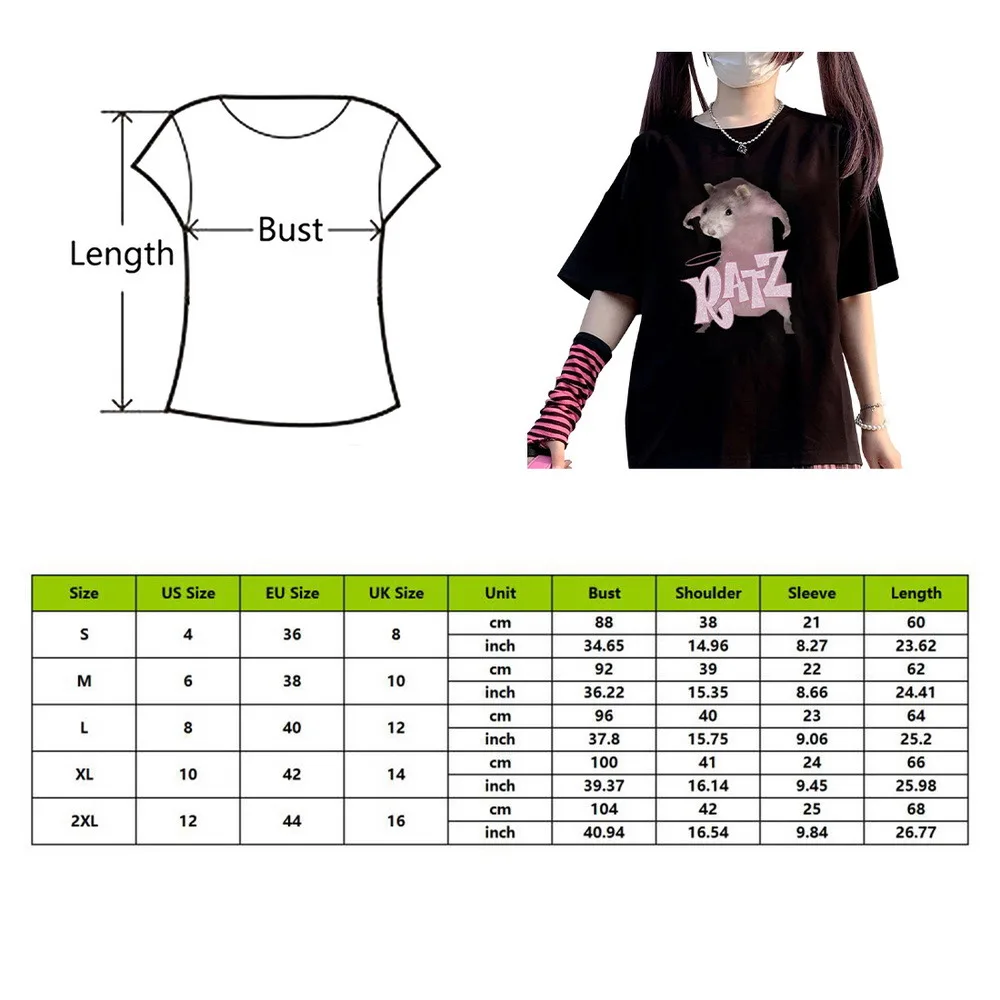 

Summer Femme T-Shirts Short Sleeve Animal Kawaii Printed Harajuku Loose Tees Shirt Streetwear Gothic Women Clothing Tops