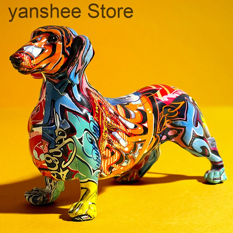 

Resin Statue Dog sausage pattern home decoration painting modern office wine cabinet handicraft table thumbnail