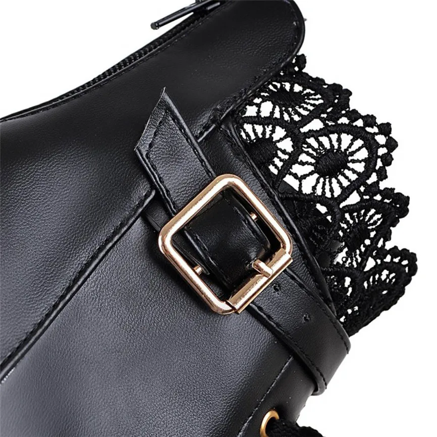 Ботинки на высоком каблуке женские ботильоны толстом со шнуровкой платформе в