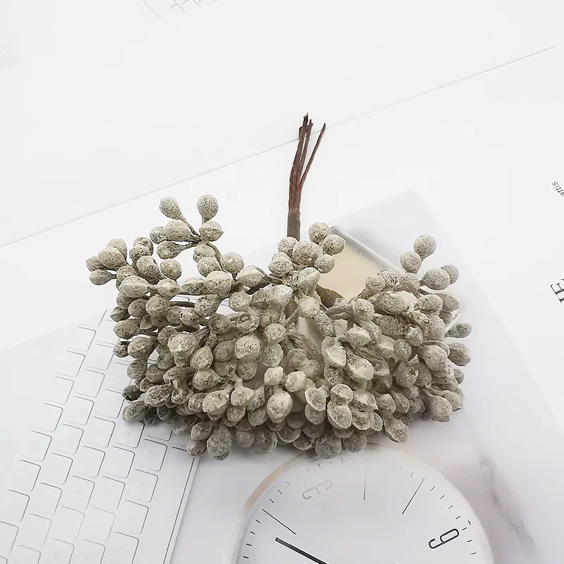 6 шт. Stamen фрукты Искусственные Рождественские цветы для украшения свадьбы diy ВЕНОК ручная вышивка подарок коробка искусственный цветок для альбомов