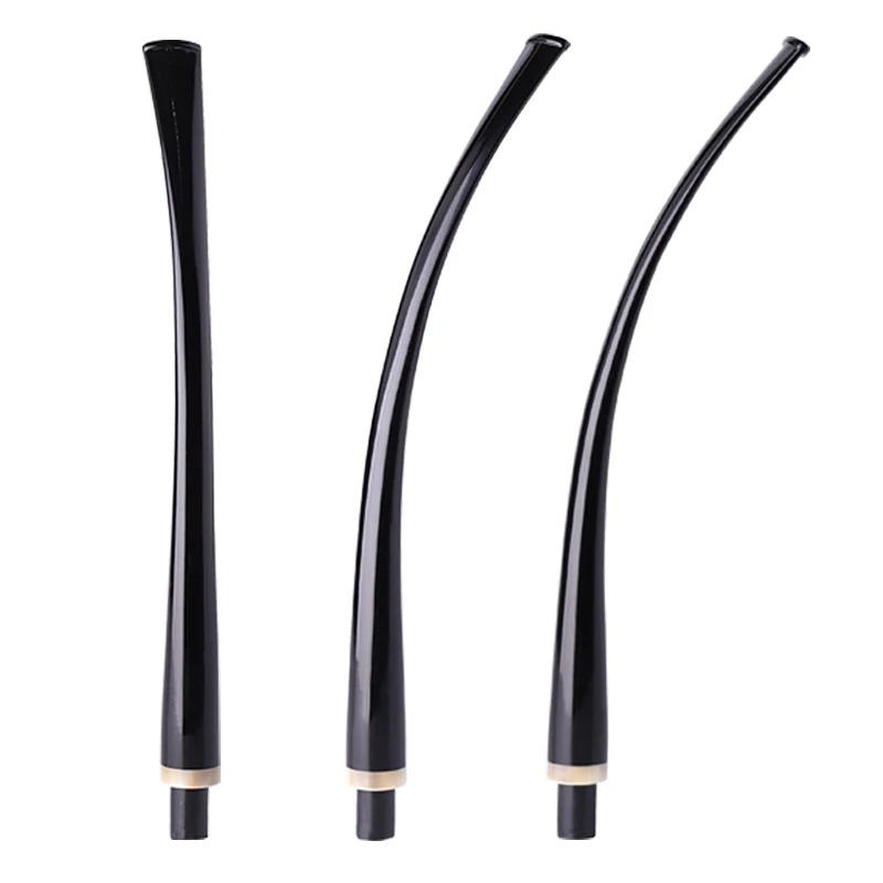 MUXIANG Long Bent Stem Replacement Churchwarden Tobacco Pipe Mouthpiece Fit 9 mm Filters DIY Pipe  be0136