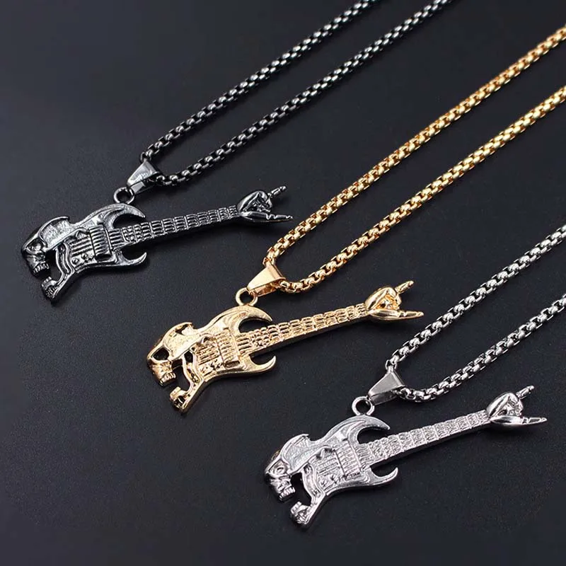 Новая &quotскелетная&quot тема Электрический ожерелья гитара подвеска Ретро стиль