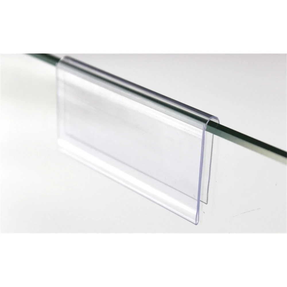 

10/8/6cmx4.2cm Clear Plastic Pvc Price Tag Sign Label Display Clip Holder for Supermarket Store Wood Glass Shelf Fitting 50pcs
