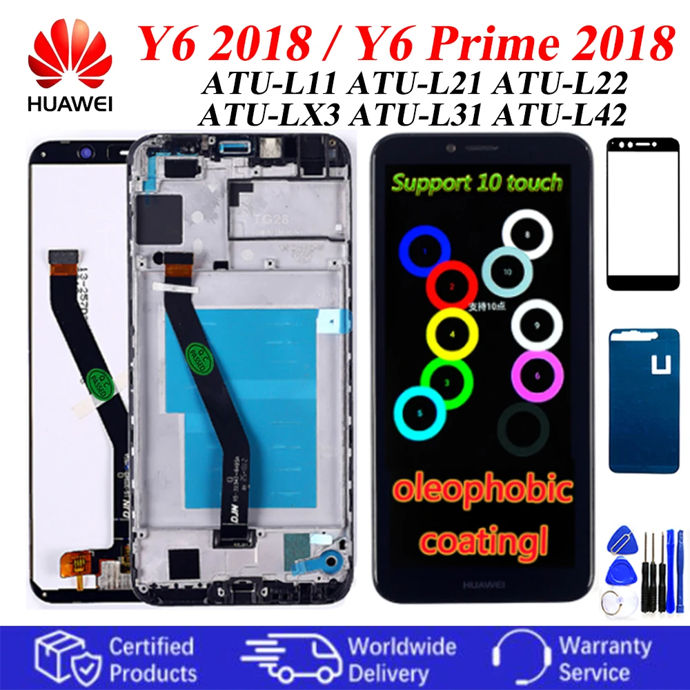 Сенсорный ЖК дисплей для Huawei Y6 2018 с рамкой в сборе Prime ATU L11 L21 L22 LX1 LX3 L31 L42|Экраны