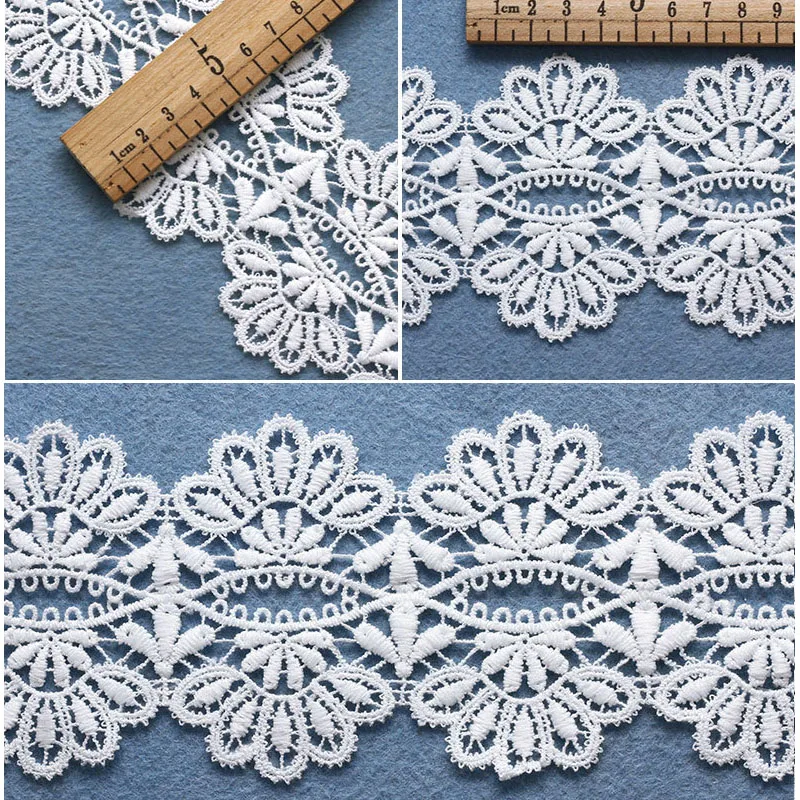 Белая кружевная ткань тонкая лента для украшения Подарочная упаковка Материал (7