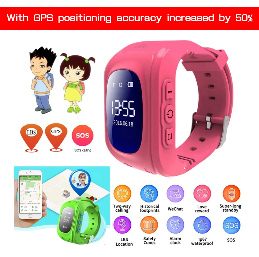 

Kids Smart Watch LED Child GPS Tracker SOS Monitor Positioning Phone GPS Baby Watch IOS Android PK Q12 S9 kids smart watch child
