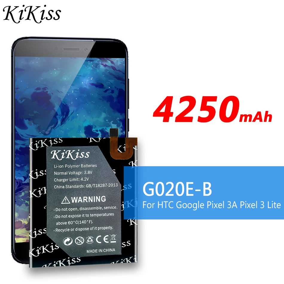 

KiKiss High Capacity 4250mAh G020E-B Replacement Battery For HTC Google Pixel 3A Pixel 3lite Pixel 3 Lite