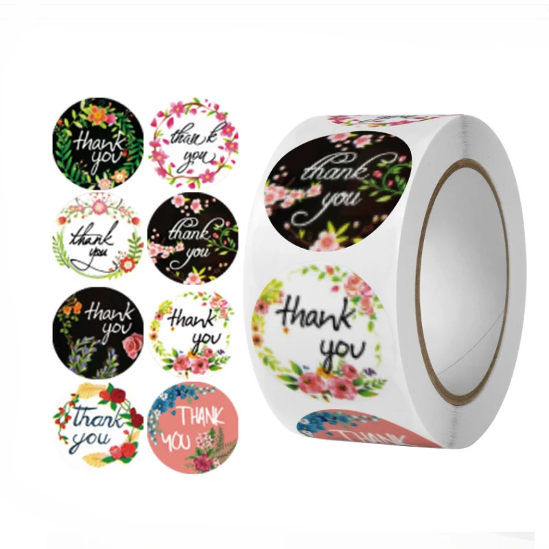 

100/500pcs Round Thank You Stickers for Envelope Seal Labels Gift Packaging decor Birthday Party Scrapbooking Stationery Sticker