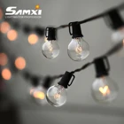 Светодиодная Праздничная гирлянда из светильник свадебное украшение сада Гирлянда IP44 Открытый Патио Декор строка светильник s G40 Edison Стекло лампы фея светильник