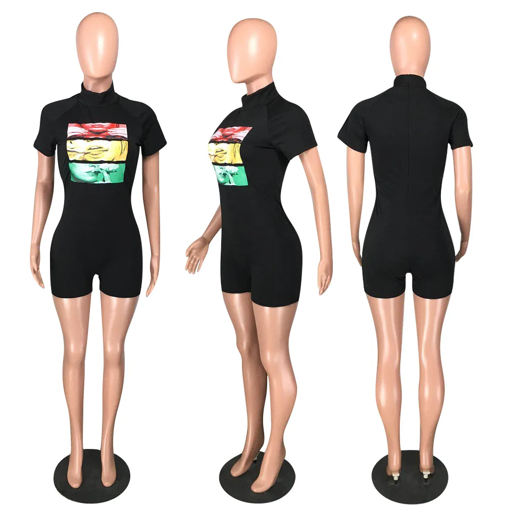 

Solid Color Short Sleeve Cigar Offset Tight Jumpers Women's Jumpers Exercise Sports Cycling Competition Street Dress Jumpers