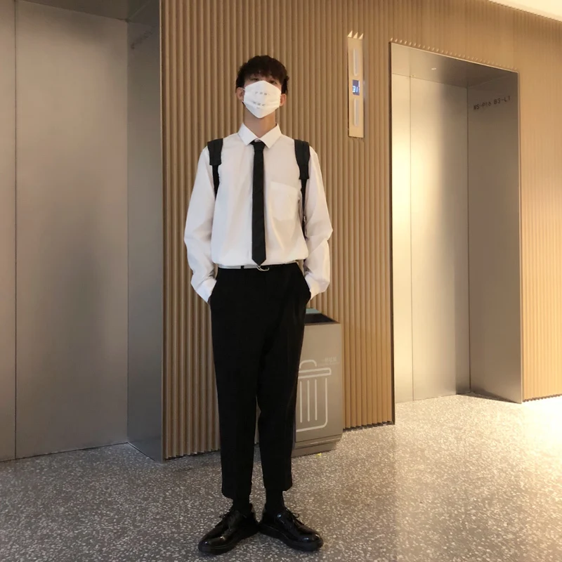 Весна и лето 2020 новая Корейская версия тренда повседневной мужской сплошной цвет