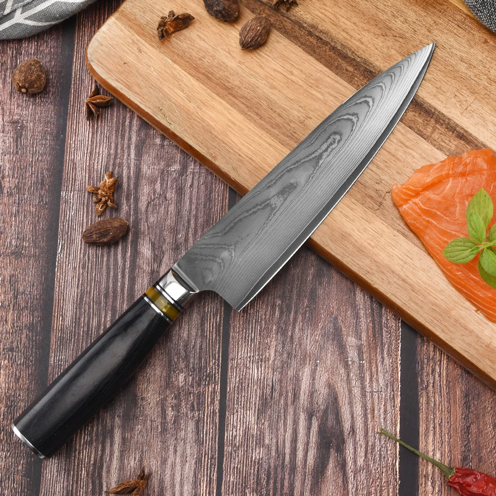 DUANZAOSHI кухонные ножи из дамасской стали 67 слоев VG10 нож для нарезки рыбы шеф повара