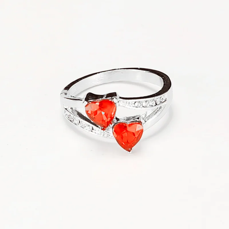 

Luxury Rings Double Heart-shaped Rings Women Fashion Accessories Valentine's Day Gift
