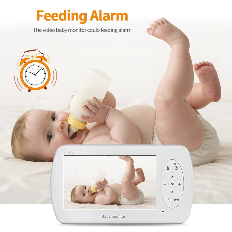 baby monitor 4 3 inch high resolution infrared night vision wireless video baby sleeping monitor with remote cam pan tilt zoom free global shipping
