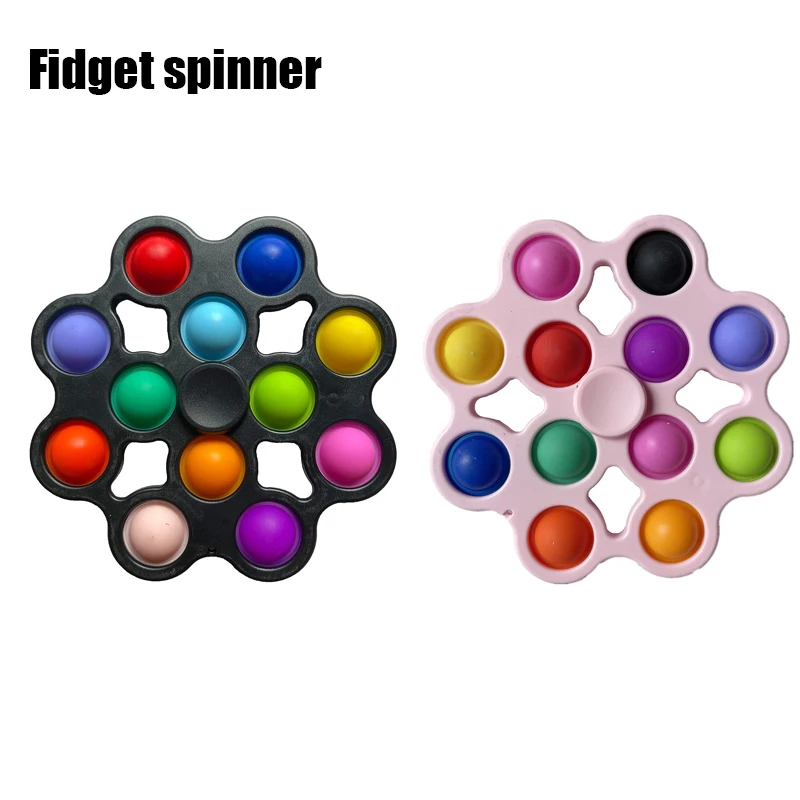 

New 12 Bubbles Fidget Toys Push Squeeze Simple Dimple Antistress Fidget Spinner For Kids Spinning Anti Stress Toy Sensory Toys