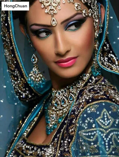 

Indian Woman 5D DIY Diamond Embroidered Square/Round Diamond Painting Cross Stitch Rhinestone Mosaic Home Decoration Gift