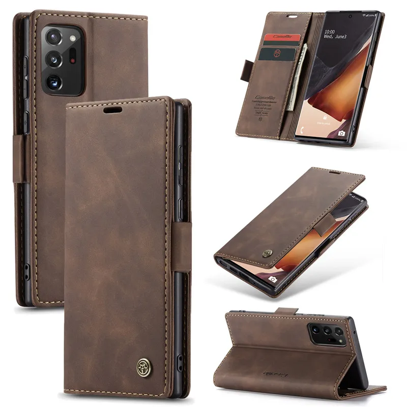 

CaseMe Leather Phone Case for Samsung Galaxy Note 20 Ultra Note 10 Plus S10 Lite A81 A91 Wallet Flip Stand Card Cover Coque Etui