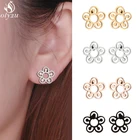 Милые, в виде небольшой ромашки, серьги-гвоздики, серьги для женщин, серьги, модное ювелирное изделие из нержавеющей стали летнее цветочным принтом для девочек модные серьги в форме