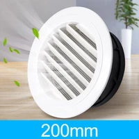 abs exterior wall air vent grille round ducting ventilation grilles 200mm for bathroom kitchen air vent whiteblack