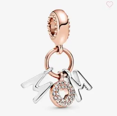 Кулон для мамы в форме сердца оригинал бусины из стерлингового серебра 925 шарм