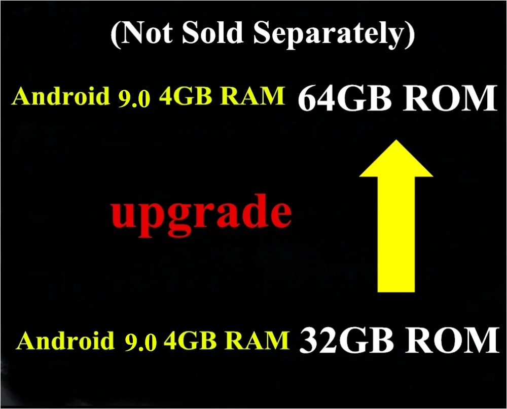 

Extra Fee for My Store Android 9.0 Car Radio 4GB RAM 32GB ROM Upgrade to 4GB RAM 64GB ROM (Not Sold Separately)