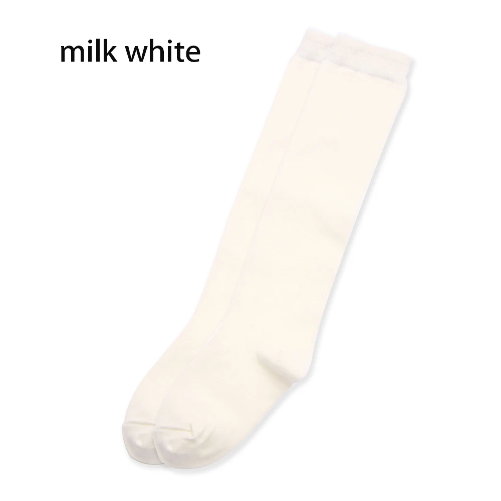 milk white 1 пара новых носков модные чулки повседневные Хлопковые гольфы выше колена акриловые высокие носки женские зимние гольфы для девочек - Цвет: milk white