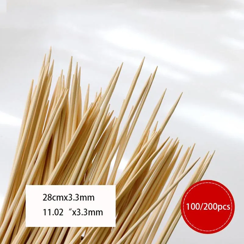 100 шт. бамбуковые шашлыки для барбекю вечерние принадлежности палочки