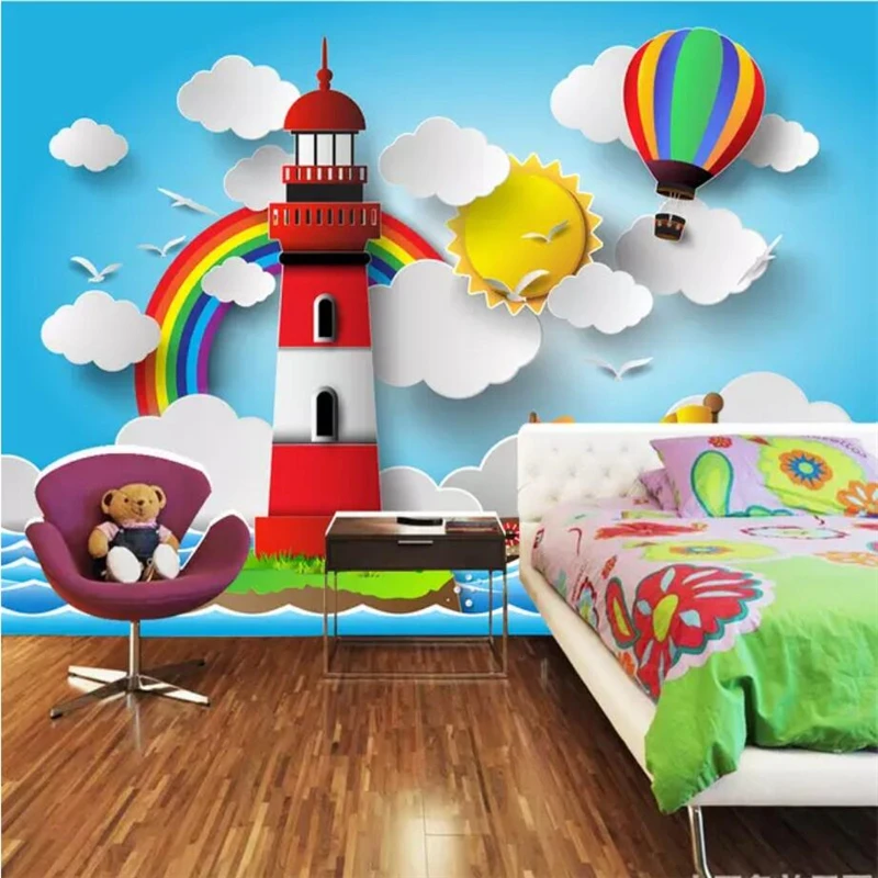 Большие настенные 3D-обои на заказ Мультяшные Детские Настенные обои с кубиками