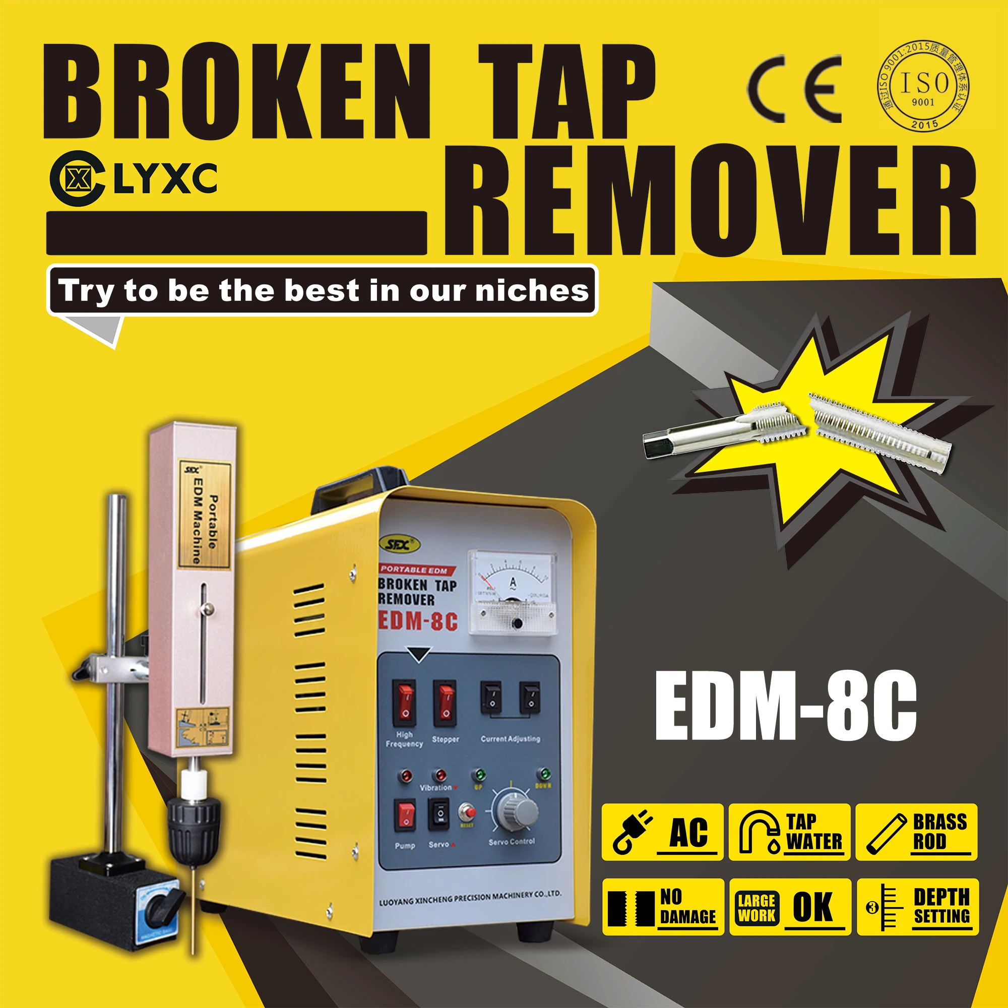 

Portable EDM machine Broken tap remover EDM-8C M2-M20 Dia 800W