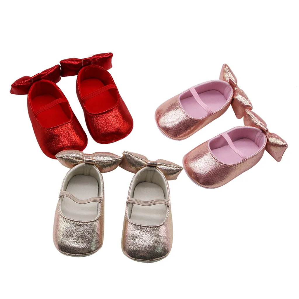 Однотонные аппликации для новорожденных девочек тонкие туфли с мягкой подошвой