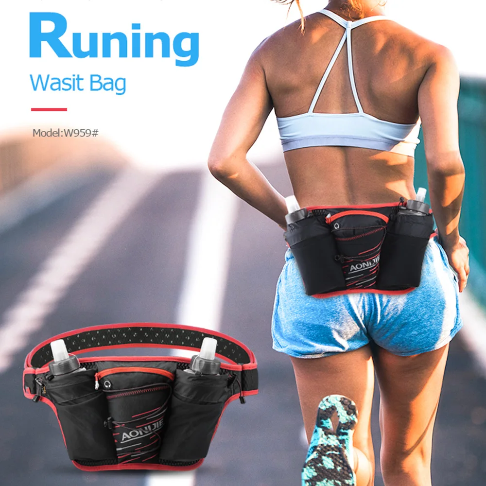 Men And Women Double Kettle Sports Pockets Soft And Comfortable Lightweight Breathable Running Waist Bag спортивная сумка мужчин