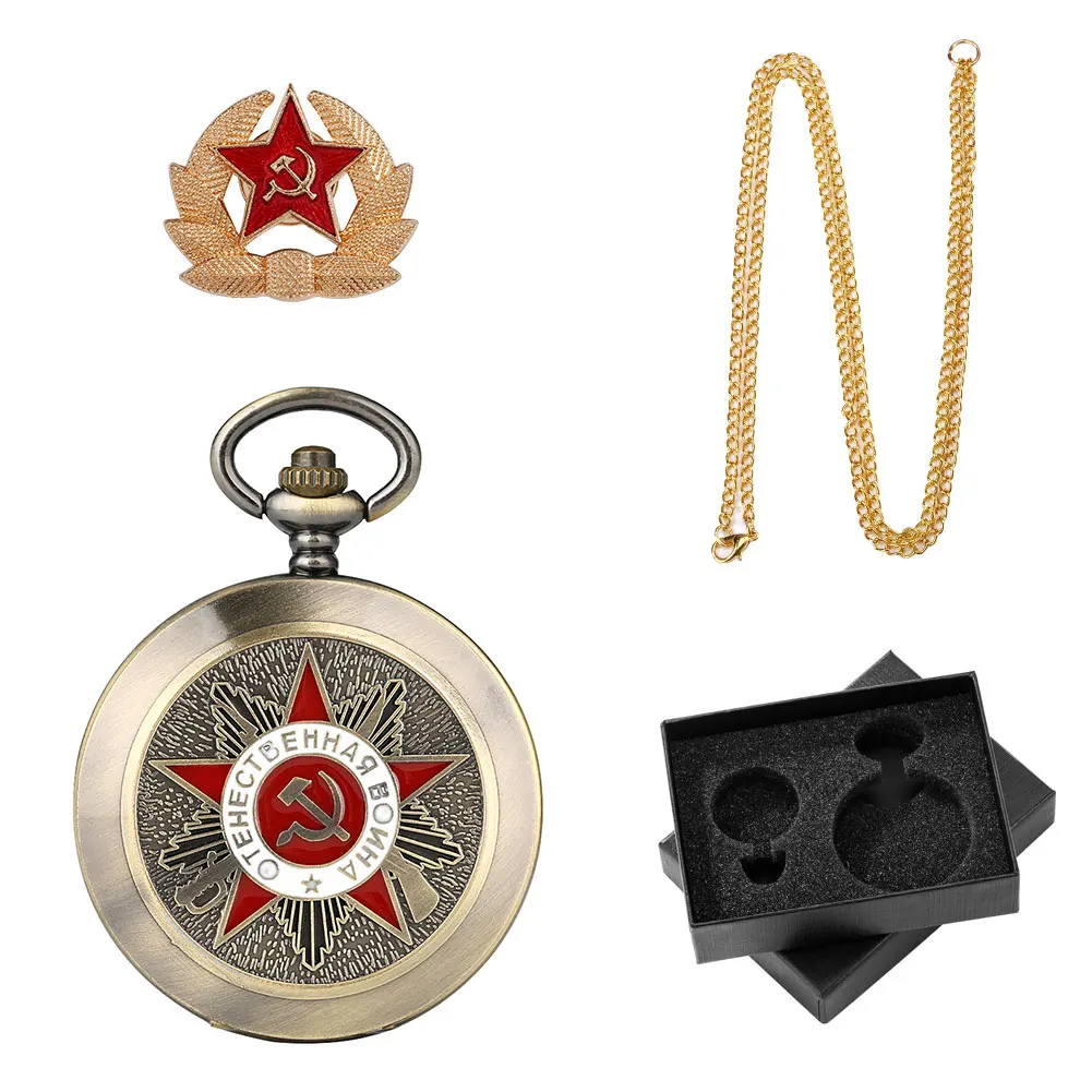 Pocket Watch Necklace Gift Set for Men Stainless Steel Quartz Pocket Watch Men Vintage Pendant Necklace Best Gifts for Men