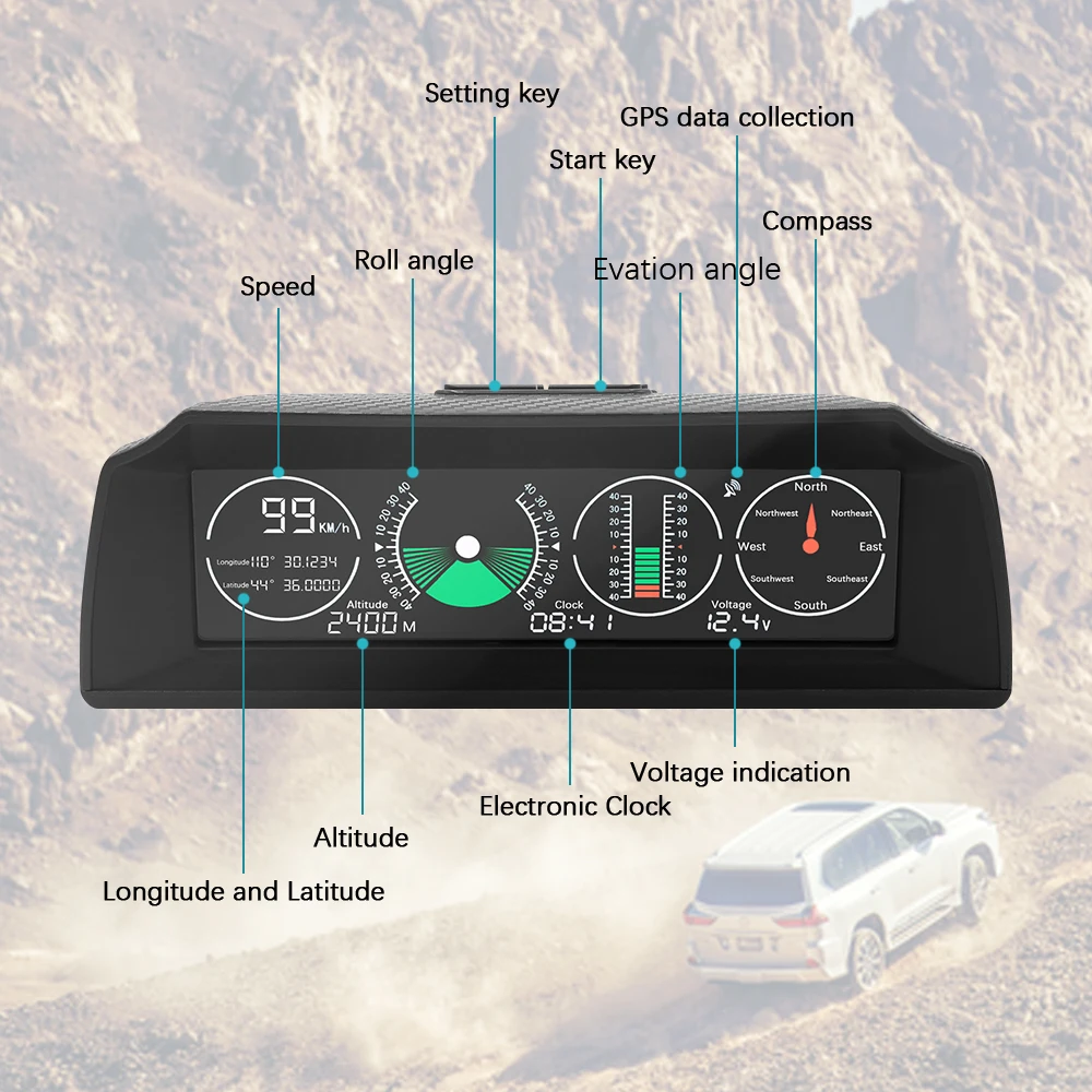 Диагностический прибор OBD 2 проектор с GPS спидометром и
