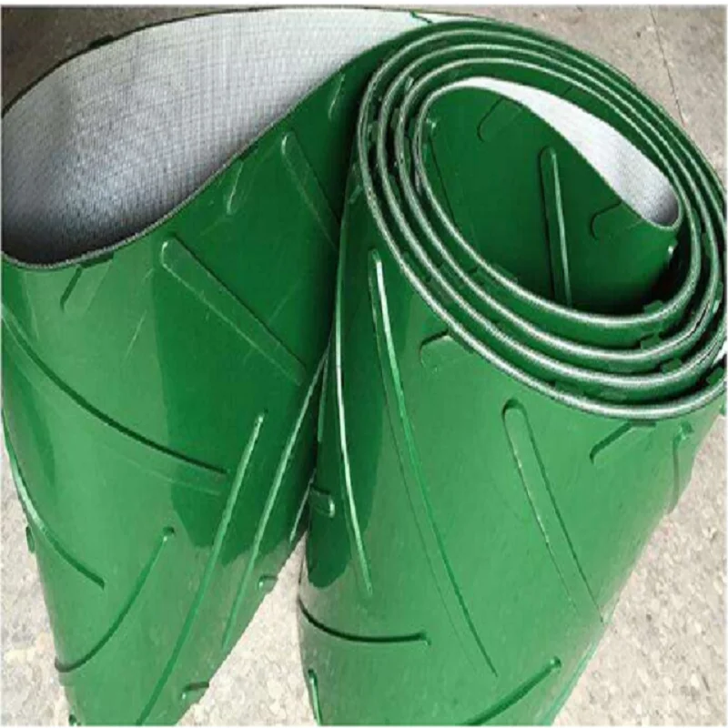 PVC 7mm white chevron pattern food grade climbing conveyor belt for grain and flour |