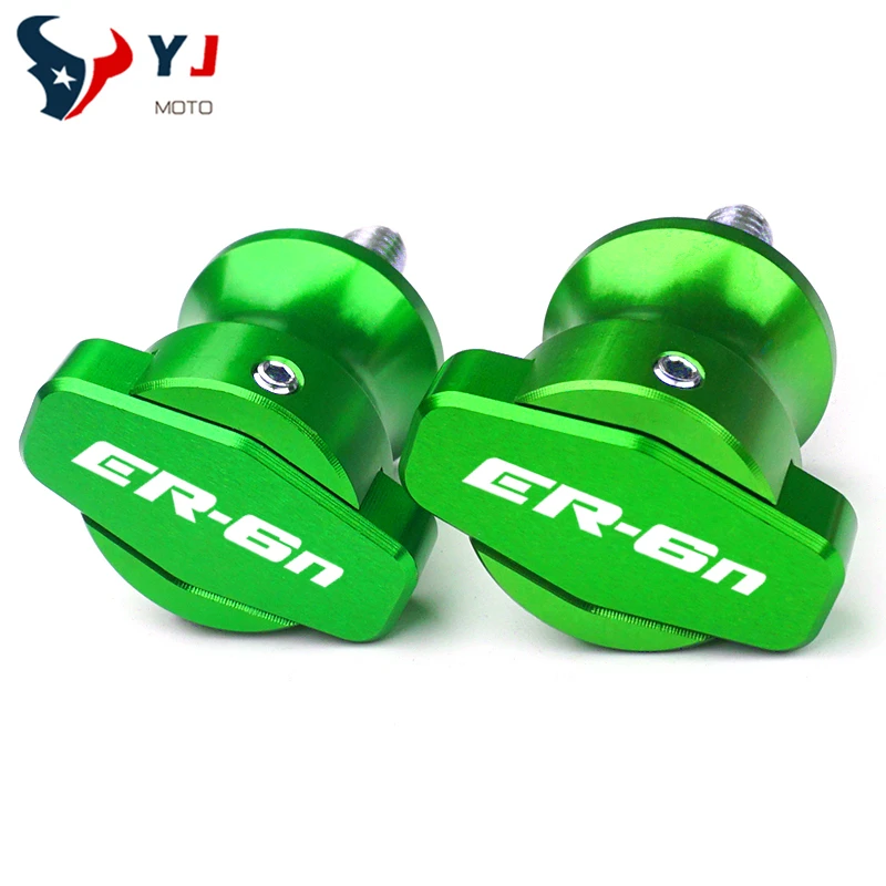 

M10 For KAWASAKI ER6N ER-6n 2006-2016 2015 High Quality Motorcycle CNC Accessories Swingarm Spools Stand Slider Screws With Logo