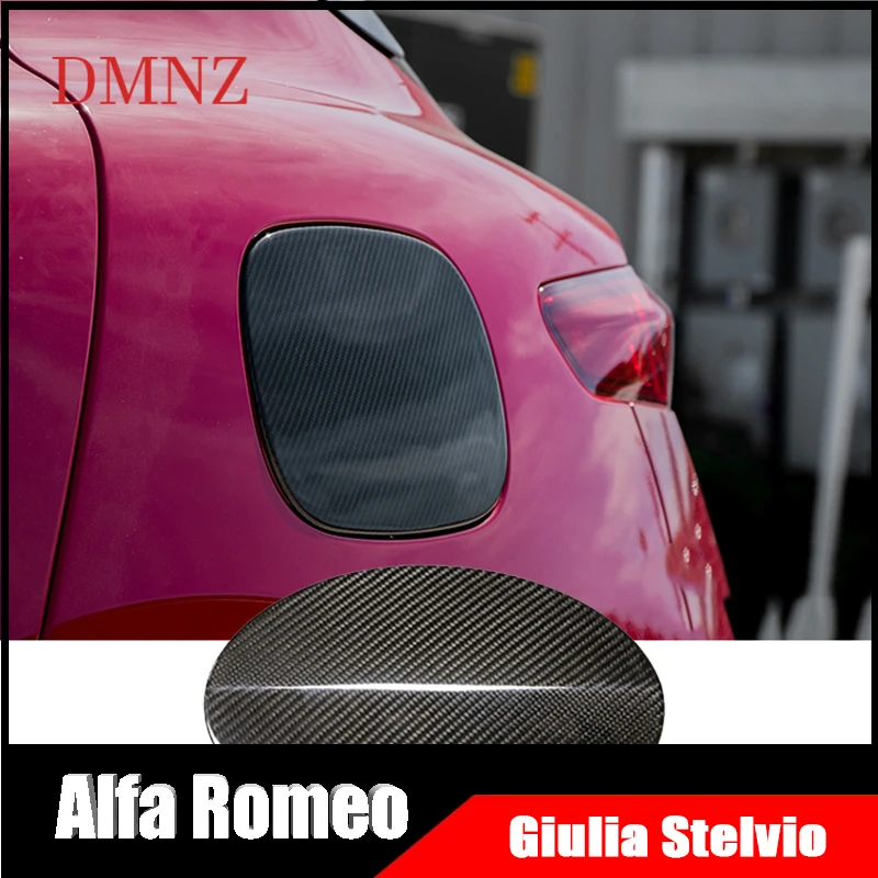 Carbon fiber car fuel tank cover decorative shell For Alfa Romeo Giulia Stelvio Exterior decoration Accessories