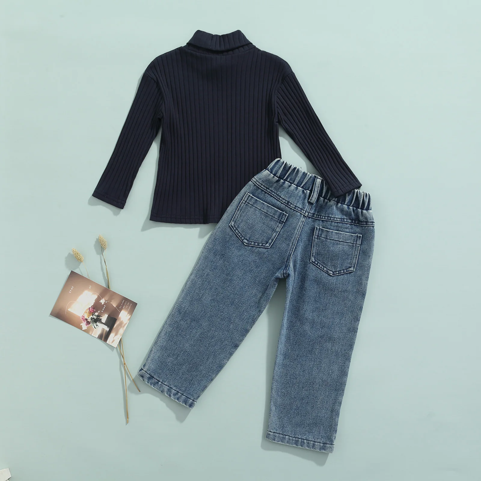 Женский комплект одежды из джинсовой ткани Свитера с длинным рукавом и