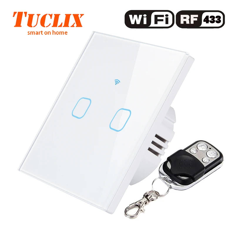 TUCLIX ЕС/Великобритания Wi Fi настенный выключатель света 2 клавиши 1 канал 110 240 В