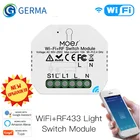 Умный релейный переключатель GERMA Mini, Wi-Fi RF433, управление через приложение Smart LifeTuya, работа с Alexa, Google Home, 1 банда, 12 каналов