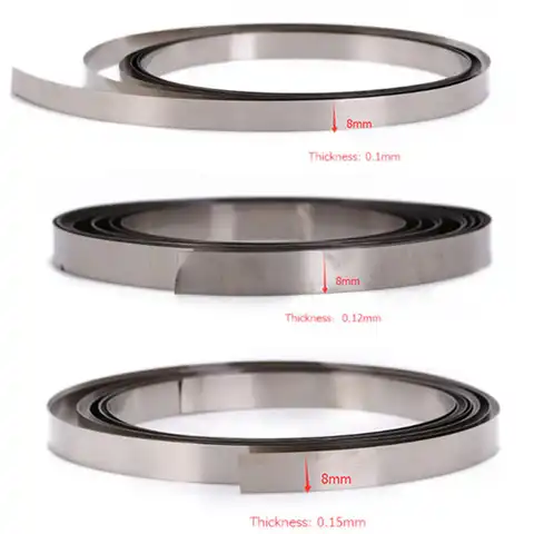 Pure nickel tape for point welding, 8 mm x 1/0, 12/0, 18650 mm, 2 m